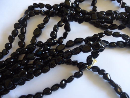 (image for) Black smooth nuggett beads #TU1036-B